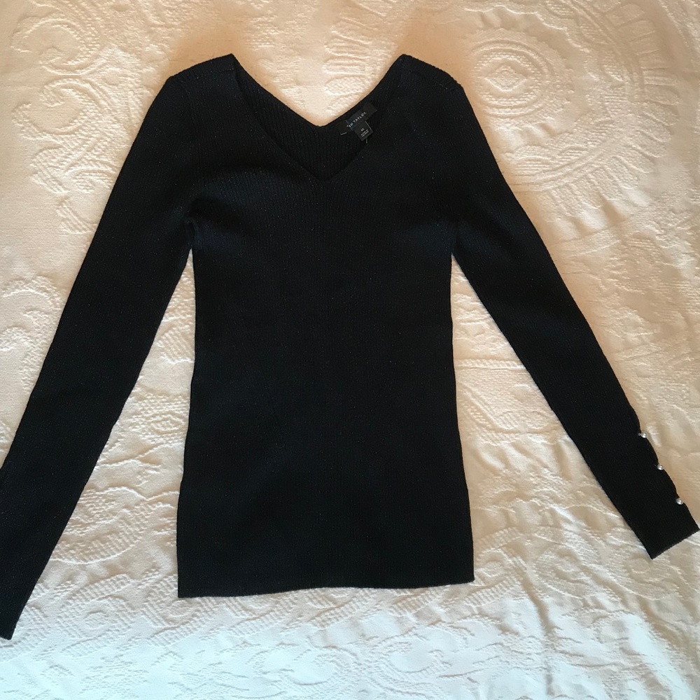 Ann Taylor sparkle sweater pearl cuff